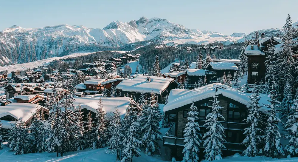 Courchevel chalets in winter